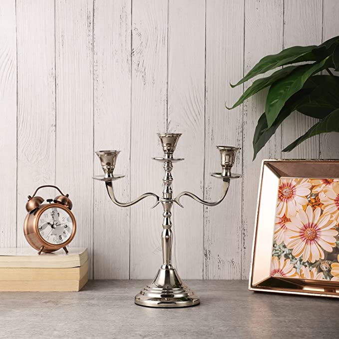 Buy VOIDROP-Three Arm Candelabra Tall -Glossy Taper Candle Holders
