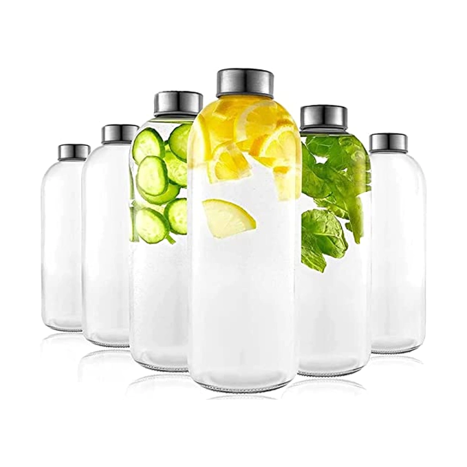 VOIDROP PACK OF 6 Glass Bottles 1 Litre