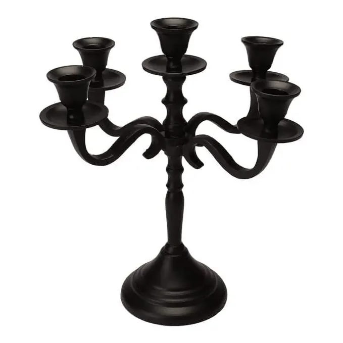 VOIDROP 5 Arm Black Candelabra Candlestick