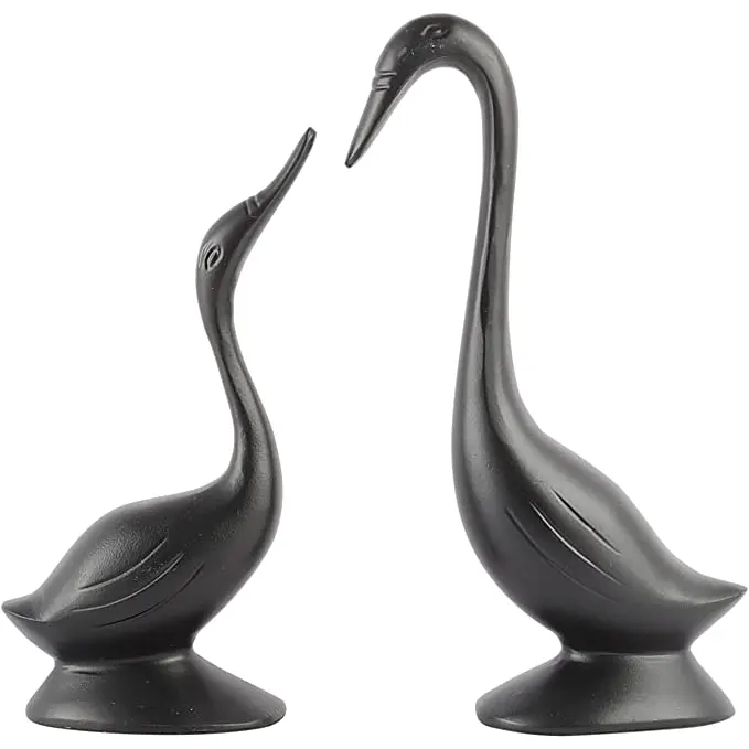 VOIDROP Black Metal Love Birds Swan Set of 2