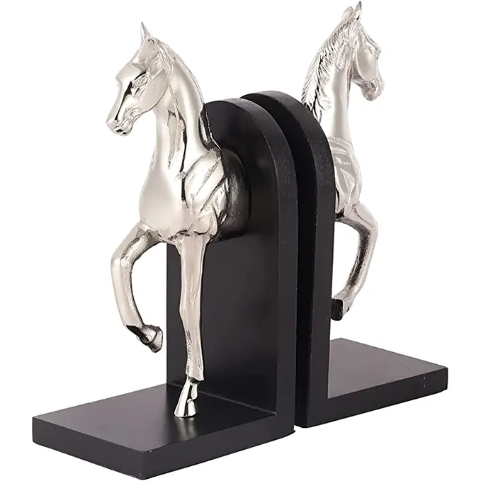 Trotting Horse Bookend – Set of 2 (Silver)