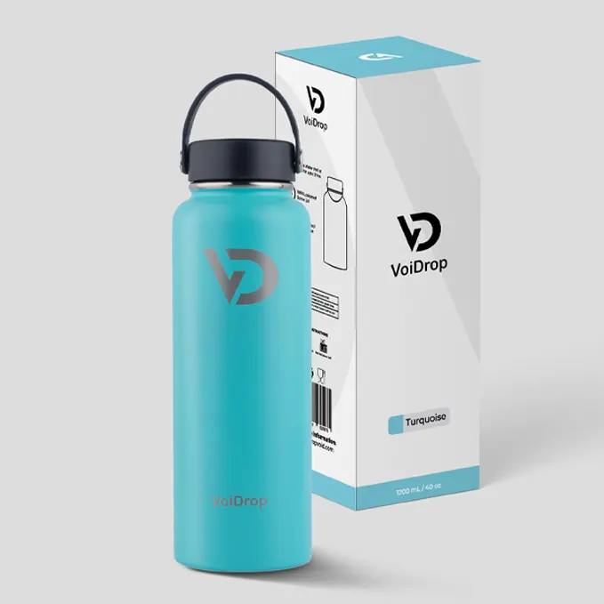 VOIDROP Thermos Bottle (Turquoise Blue Matte) 40oz - 1200ML - Voi Drop