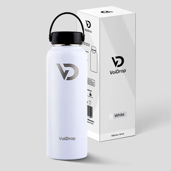 VOIDROP insulated Thermos Bottle (White) 40oz – 1200ML