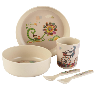 Self Feeding Baby Melamine Kids Set, 5-Pieces