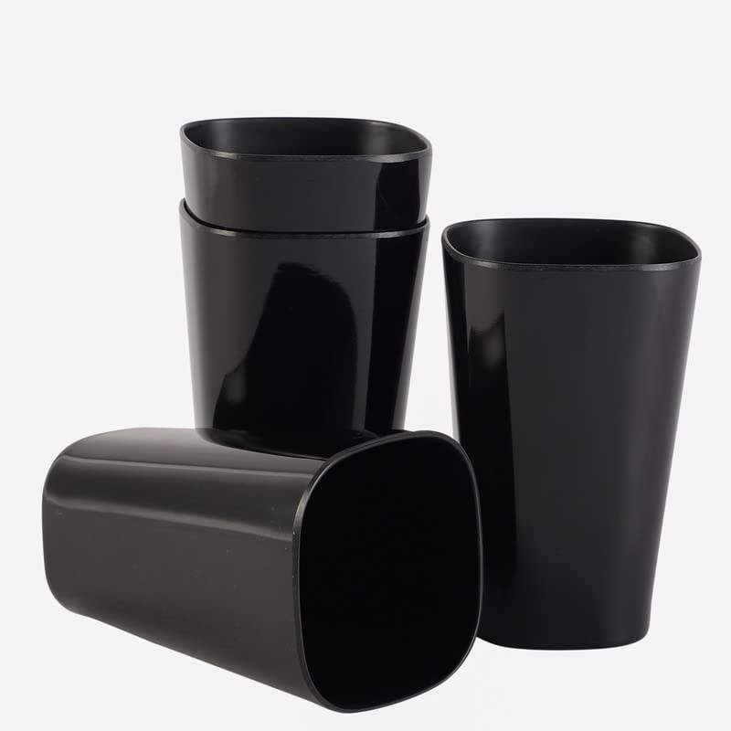 Premium Melamine Drinking Glass – Set of 4 (300ml) Black