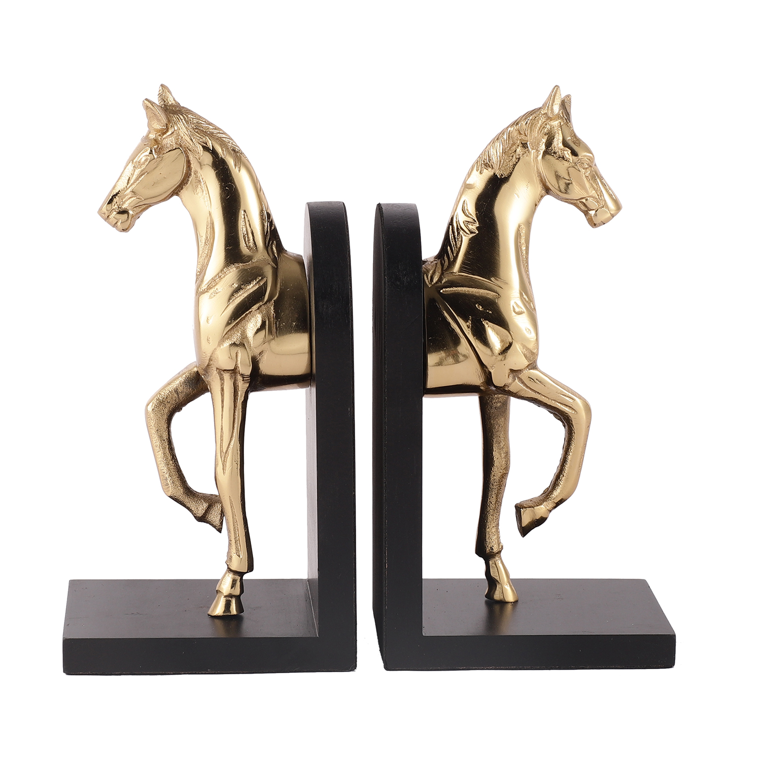 Trotting Horse Bookend – Set of 2 (Golden)